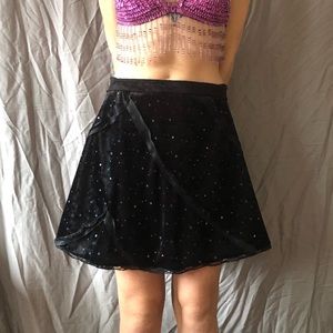 Velvet Sequin Skater Skirt